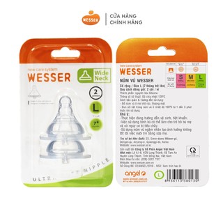 Núm ty cổ RỘNG/cổ Hẹp Wesser S/M/L (2 cái/hộp) ..