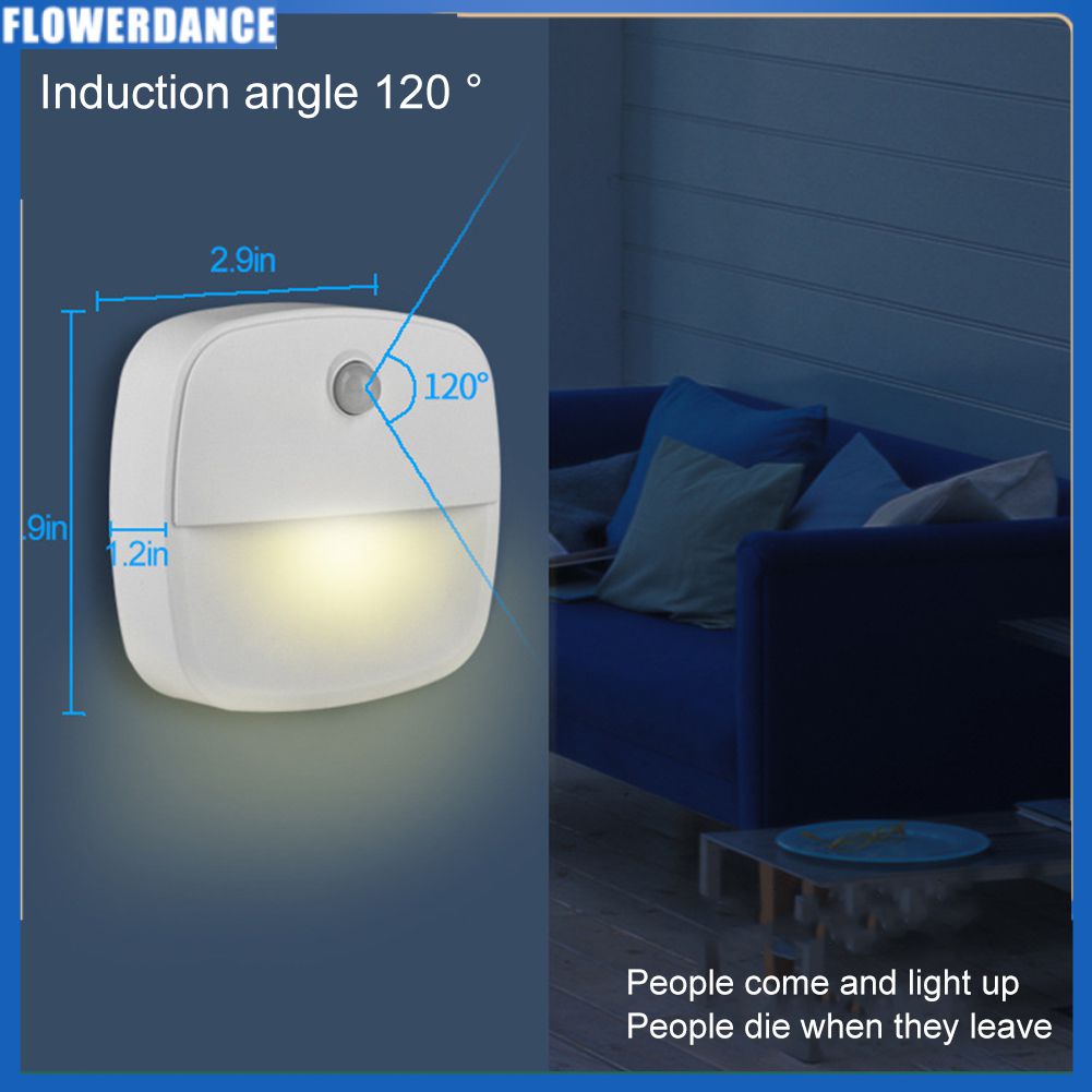 Đèn Led Cảm Biến Chuyển Động Đèn Ngủ Chạy Bằng Pin Cảm Biến Không Dây Tiết Kiệm Năng Lượng Phòng Tủ Ánh Sáng Cơ Thể Đèn Cảm Ứng Hoa