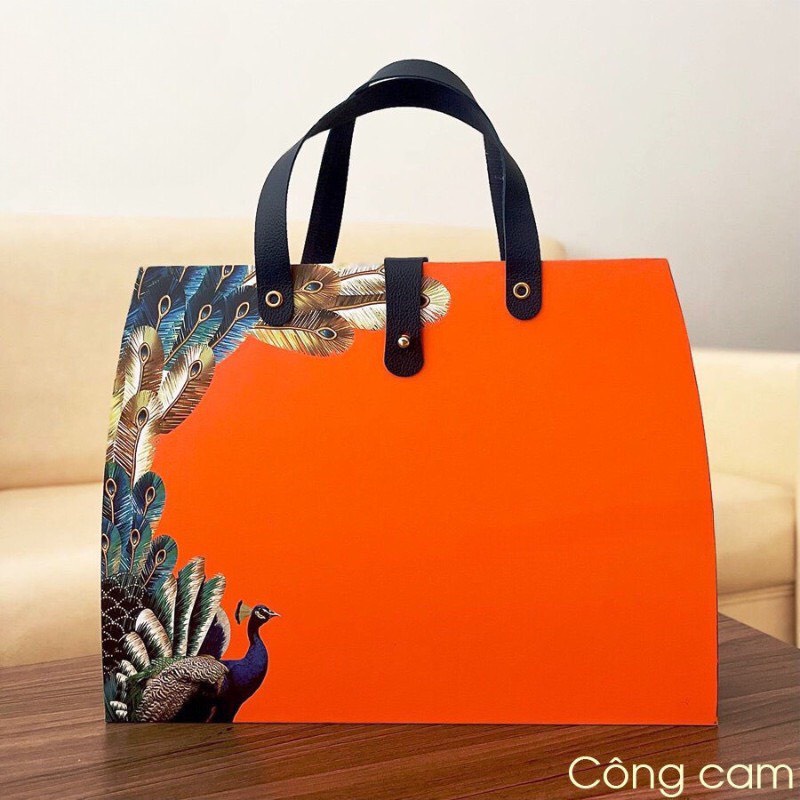 HỘP QUÀ TẶNG -ĐỰNG YẾN -CỨNG CAO CẤP - CAM CÔNG- CÓ THỂ ĐỰNG YẾN TỔ , HẠT ĐIỀU , KHÔ GÀ ,KHÔ BÒ…