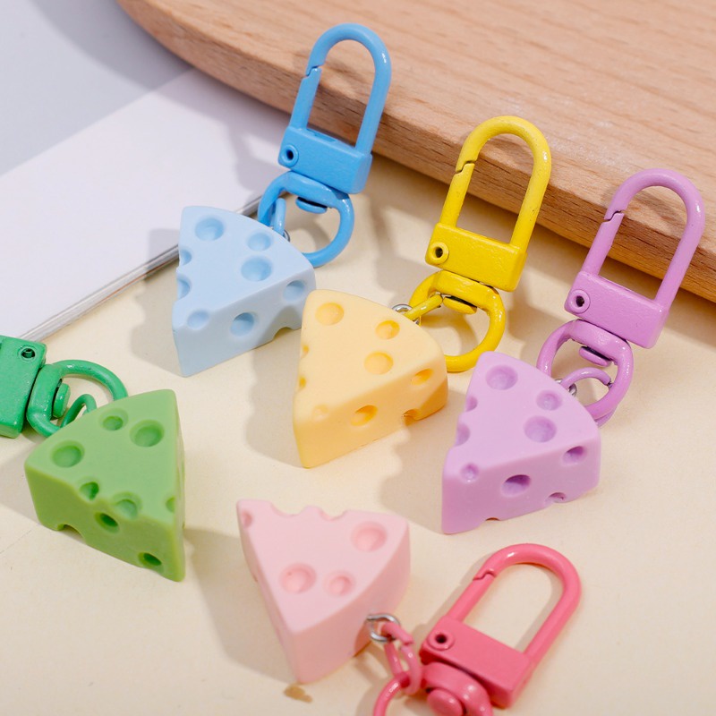 Móc Khóa Hình Phô Mai Mini Nhiều Màu Đáng Yêu