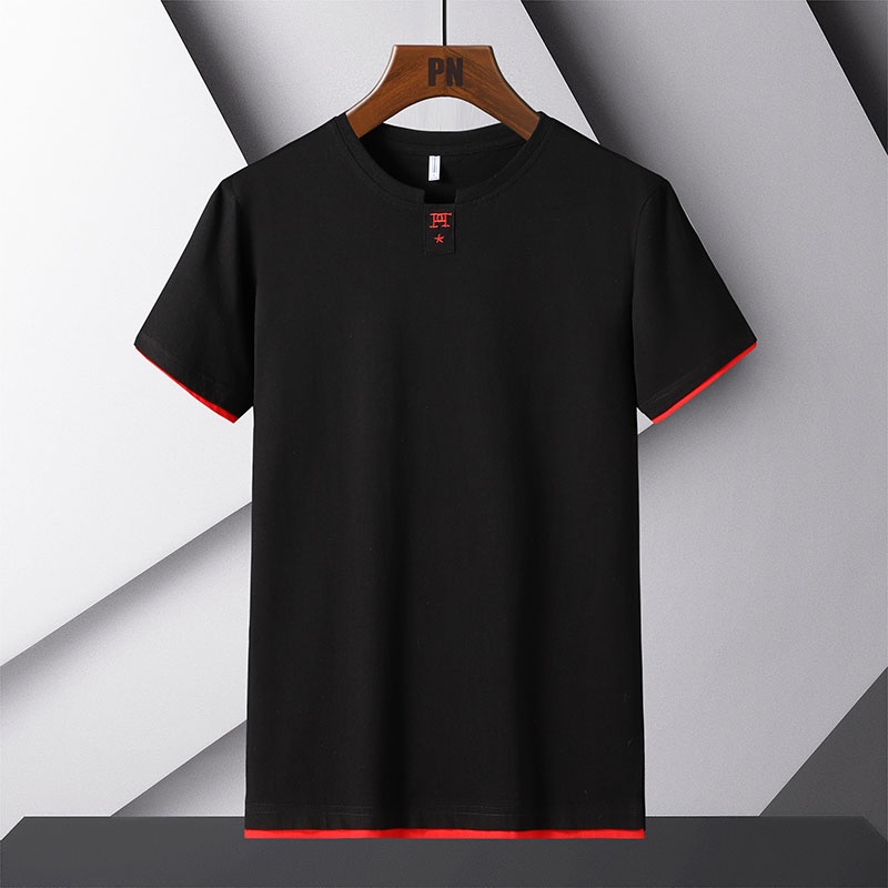 Áo Thun Cotton Ngắn Tay Cổ Tròn Dáng Suông Màu Trơn Thời Trang Mùa Hè Cho Nam