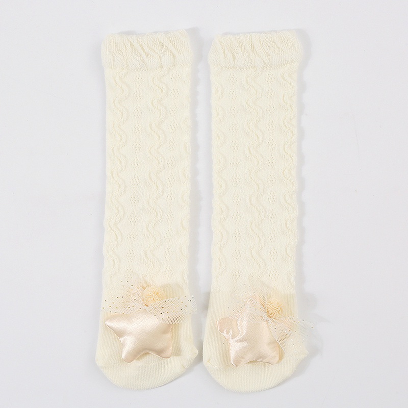 Bobora Vớ Dài Chống Trượt Màu Trơn Kiểu Công Chúa Cho Bé Gái