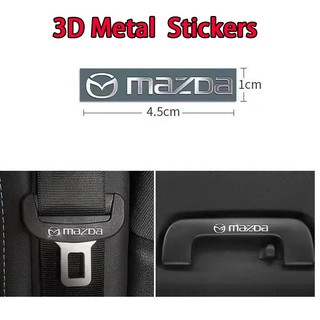 Decal dán trang trí xe ô tô đẹp, tem kim loại chìm in logo hãng xe Mazda, tem stick in logo dán xe ô tô niken mạ bạc cao cấp dòng xe Mazda 2, 3,6 Mazda Cx-5, Cx-8, Mazda BT50