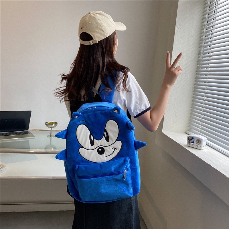 Ba Lô Đi Học Sức Chứa Lớn Họa Tiết Hoạt Hình Sonic Kid Sony Dễ Thương Phong Cách Hàn Quốc Cho Nữ