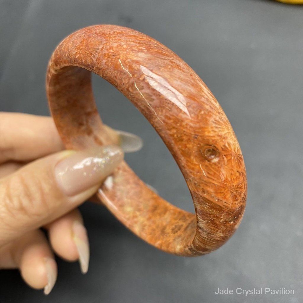 Vòng Tay Ngọc Bích San Hô Tự Nhiên Màu Đỏ Hình Chim Phượng Hoàng Thời Trang Dễ Phối Đồ 55-63