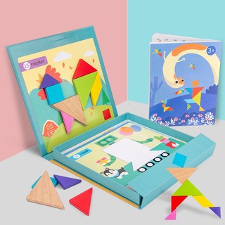 Magnetic puzzle tangram montessori iq brain teaser educational