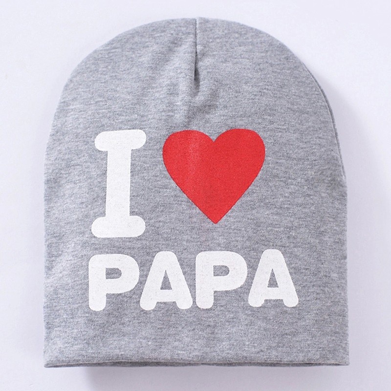 Mũ Trùm Đầu In Chữ I Love PAPA MAMA Dễ Thương Cho Bé