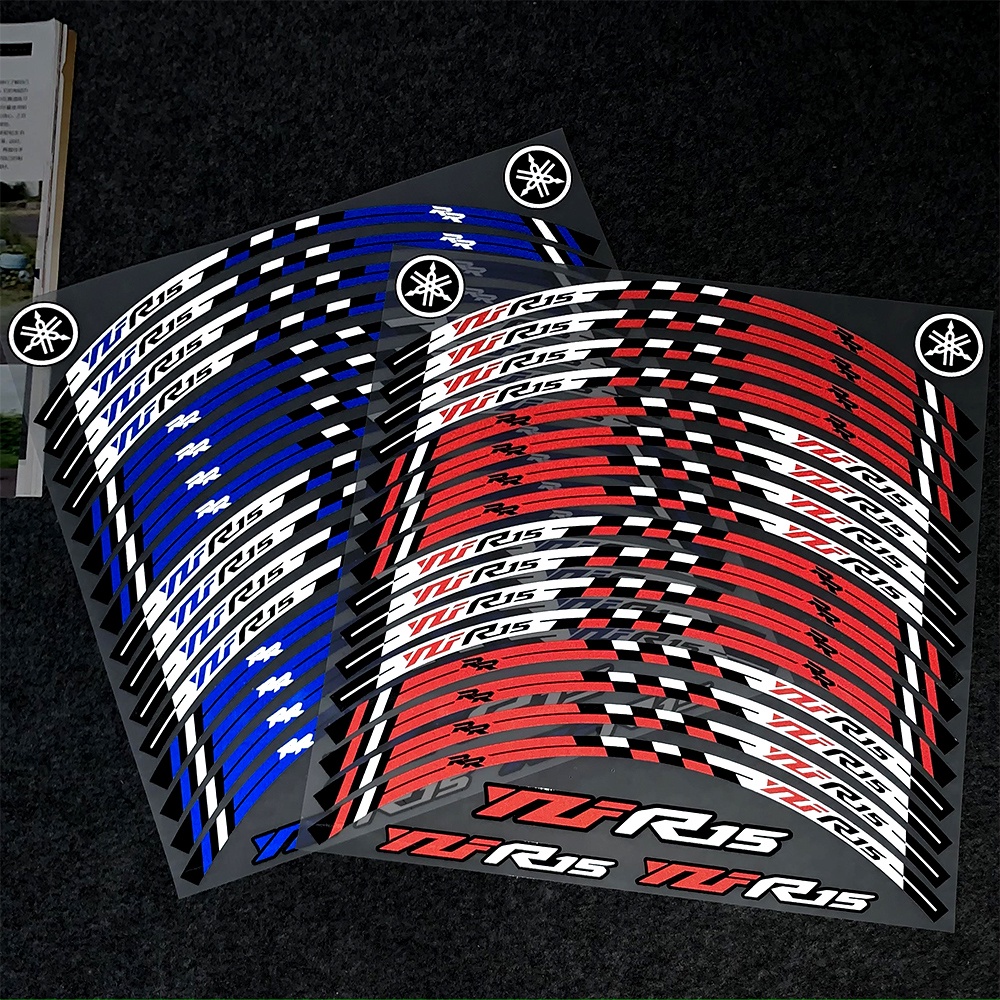 Miếng Dán Phản Quang Trang Trí Vành Bánh Xe Scooter Yamaha YZF R15 YZF R15