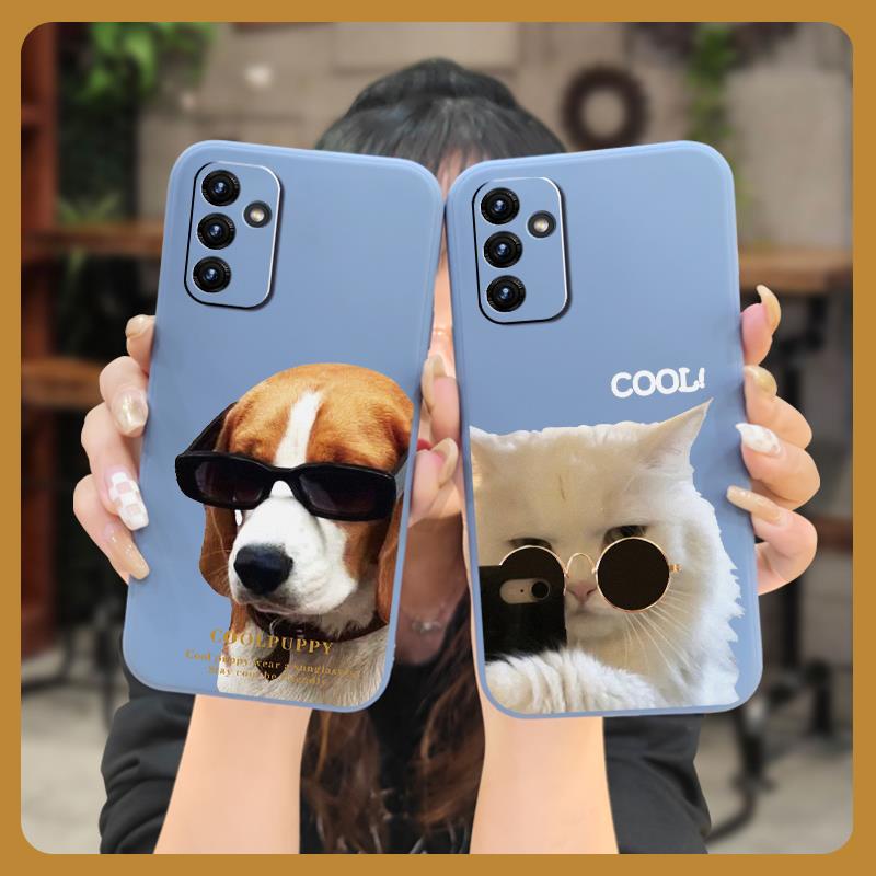 Solid color Cartoon Phone Case For Samsung Galaxy A82 5G/Quantum2/SM-A826S Liquid silicone shell Lens bump protection