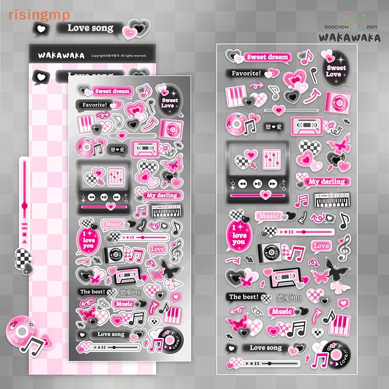 1 Miếng Dán Hình Nốt Nhạc Y2K Trang Trí Sổ Tay DIY