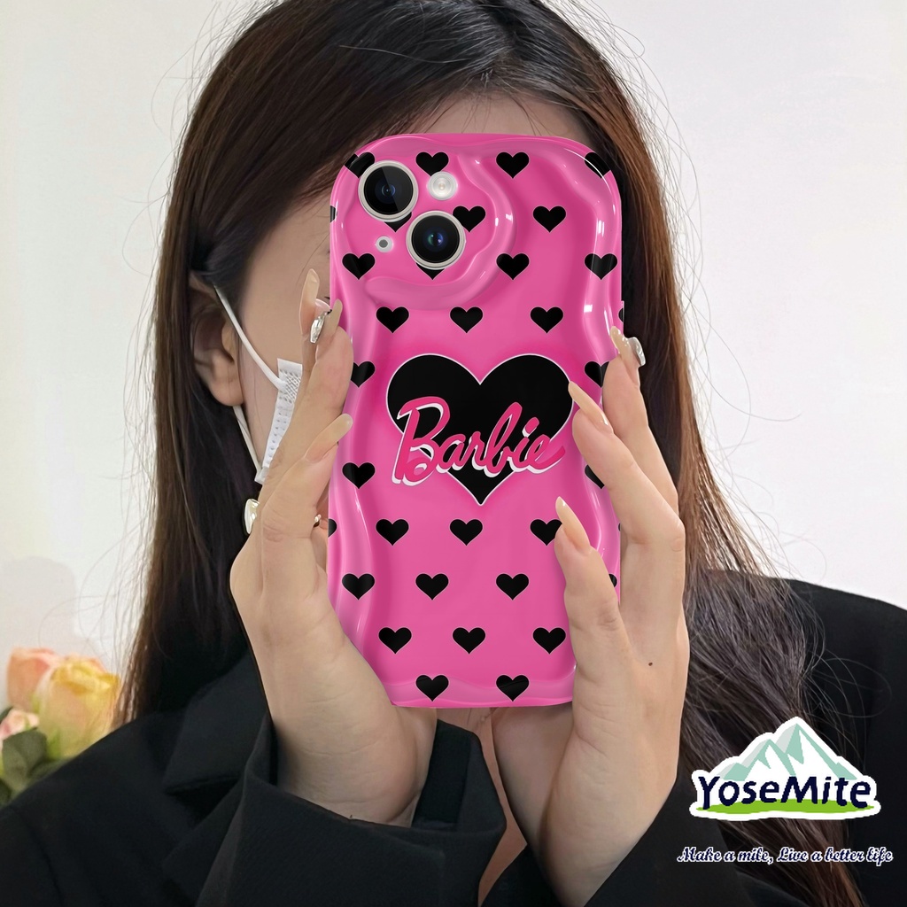 Ốp Barbie công chúa iphone Ốp Điện Thoại Sóng nổi Việt Màu hồng Tình yêu Cho 6 / 6plus / 6s / 6splus / 7 / 7plus / 8 / 8plus / x / xr / xs / 11 / 12 / 13 / pro / max / plus / promax