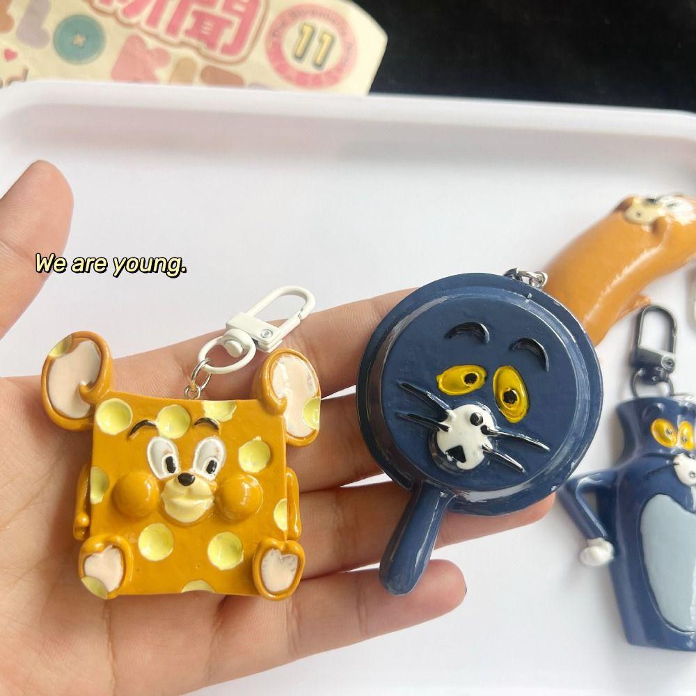 Shanrong Móc Chìa Khóa acrylic Họa Tiết Hoạt Hình tom Và jerry Phong Cách Hàn Quốc Cá Tính Dành Cho Nữ charms
