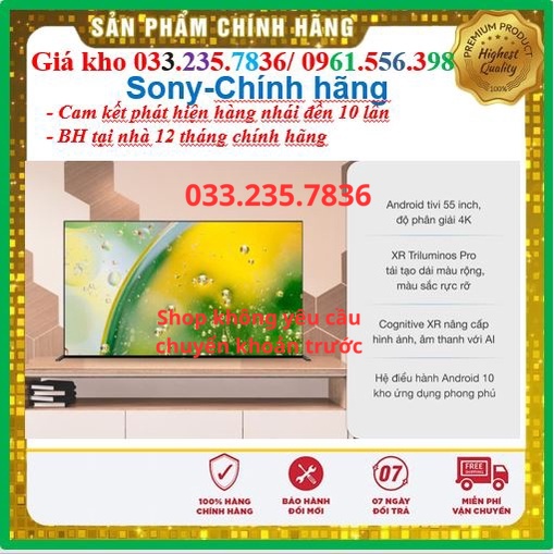 Tivi Sony 55 Inch KD-55X9000H 4K UHD &lt; Chính hãng BH:24 tháng tại nhà toàn quốc &gt; - - MỚI