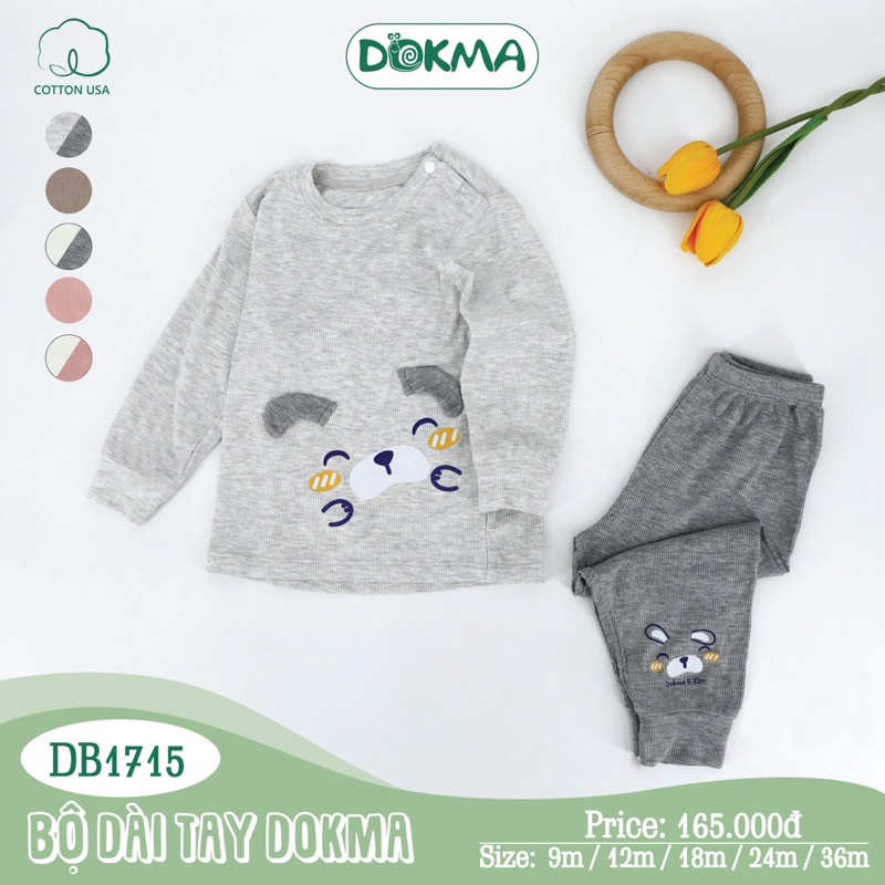 [Dokma] Bộ dài tay sợi tre cho bé trai gái