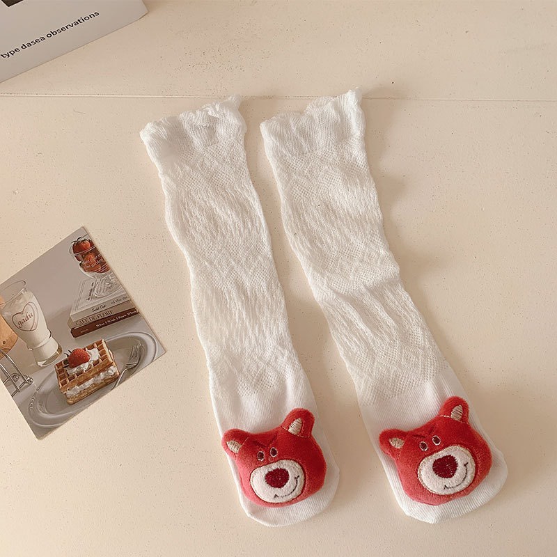 TẤT LƯỚI CỔ CAO HÌNH THÚ NHỒI BÔNG