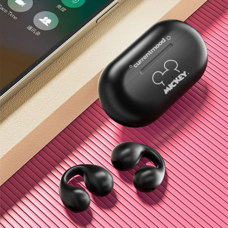 Disney h10 bone conduction bluetooth không dây 5.3 tai nghe strawberry bear lotso winnie the pooh mickey minnie mouse daisy ear clip hifi chất lượng âm thanh tai nghe giảm tiếng ồn