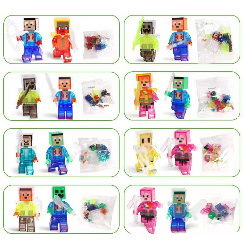 Bộ Đồ Chơi Lắp Ráp Mô Hình Nhân Vật Game Minecraft / Ending Man / Zombie / Wizard / Steve