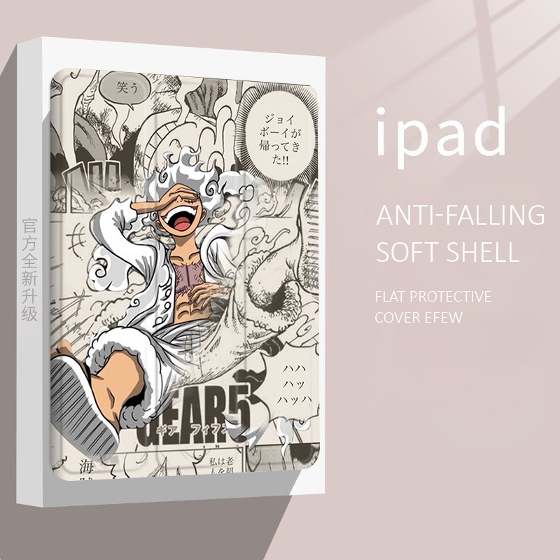 One piece luffy case ipad air4 / 5 mini4 / 5/6 case ipad gen10 2022 pro11 gen7 / 8/9 anime case pen slot ipad gen5 / 6