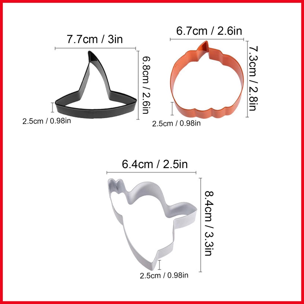 Halloween cookie cutters thép không gỉ witch hat ghost cookie cutters 3-pcs cookies mold creative cookie cutter iadvn
