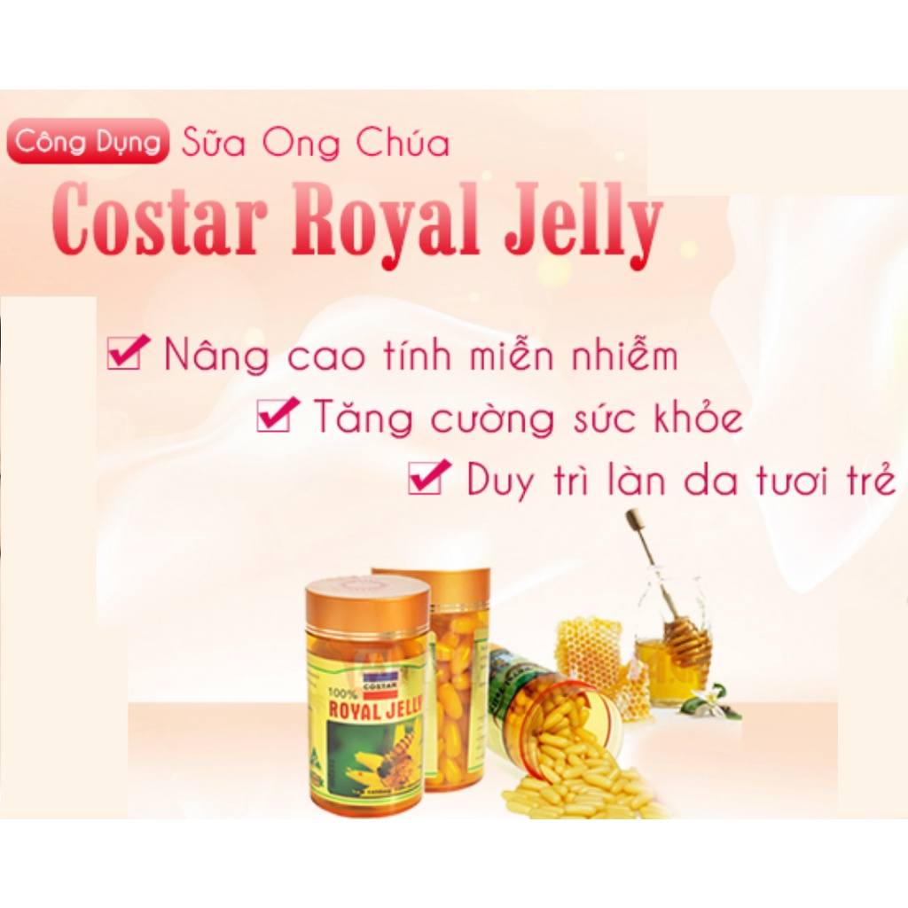 Viên sữa ong chúa costar royal jelly 1610mg giúp làm đẹp da 365 viên Healthy care Quatangme1