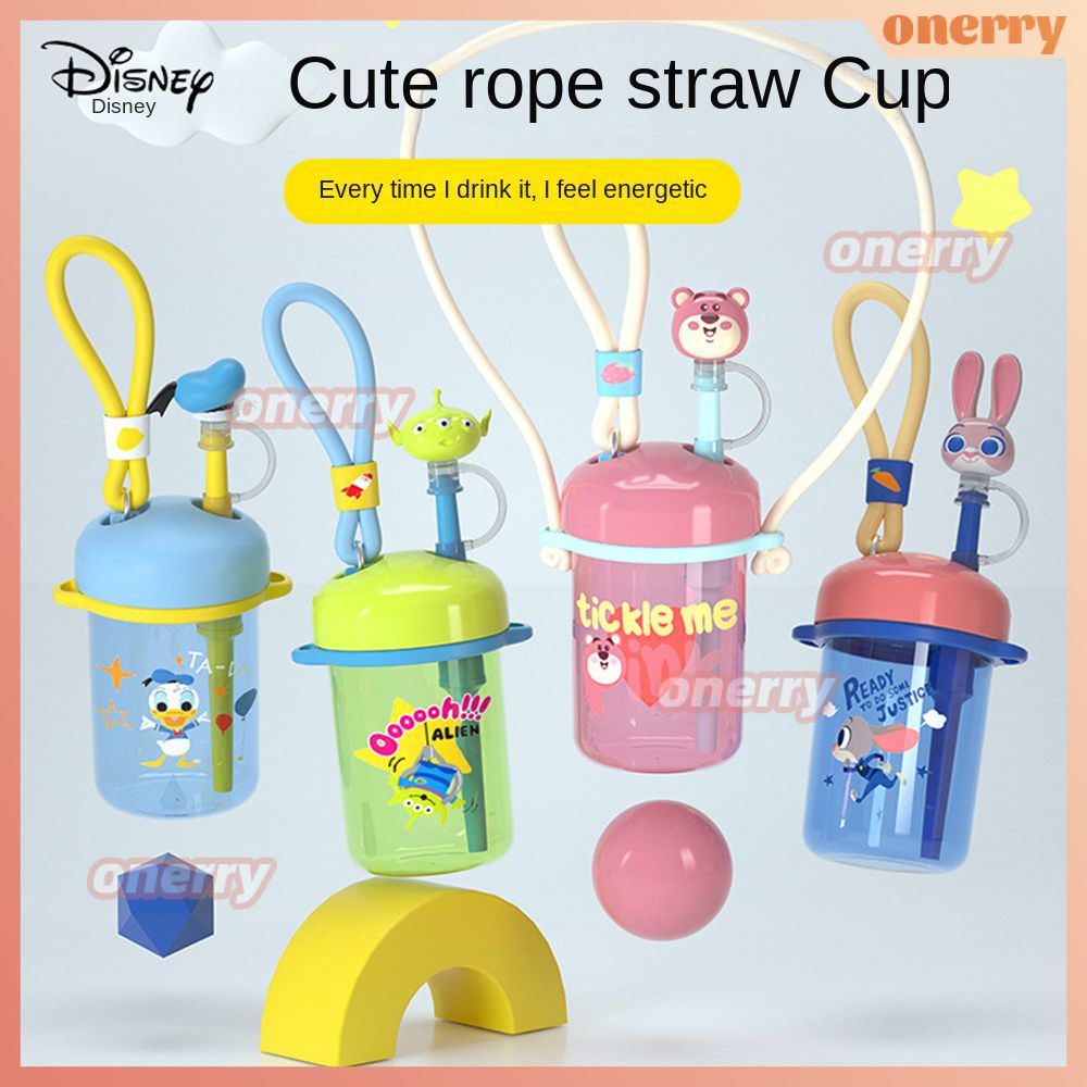 540ml Disney rơm cốc nước công suất lớn chai nước trái cây cup chai với Rơm có thể gập lại cốc uống onerryvn onerryvn