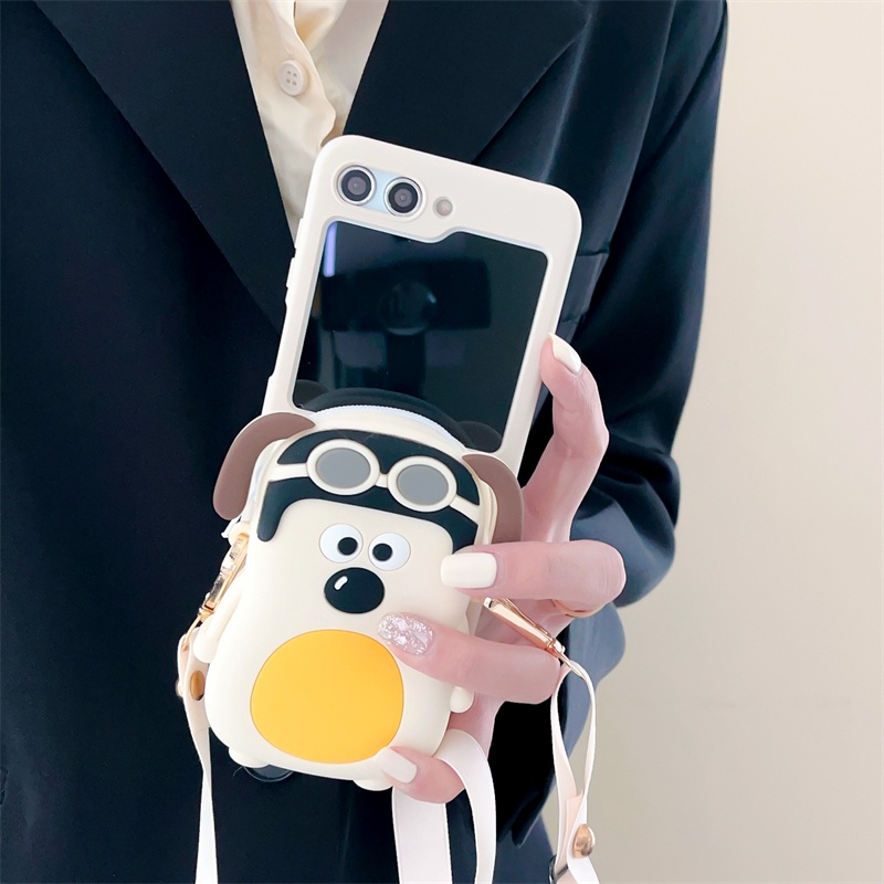 Ốp lưng samsung galaxy z flip 3 flip4 cubic lackey coin purse satchel z flip 5 case gấp ngăn ngừa rơi