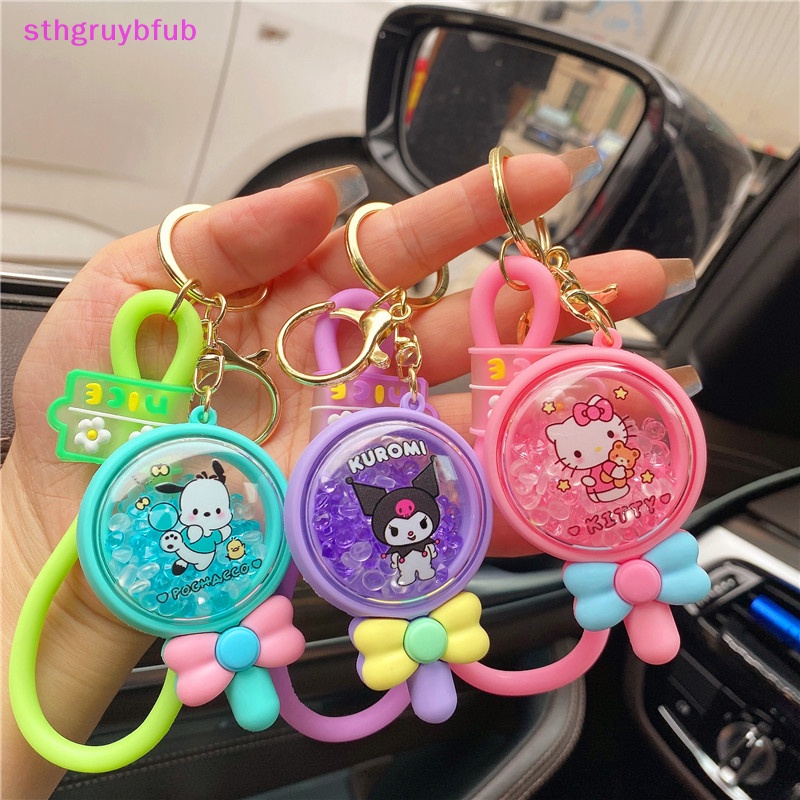 Sthb kawaii sanrio kuromi keychain hạt hương sáng tạo cuộn dễ thương cinnamoroll keyring cặp đôi túi xe hơi mặt dây chuyền người giữ chìa khóa phụ kiện quà tặng vn