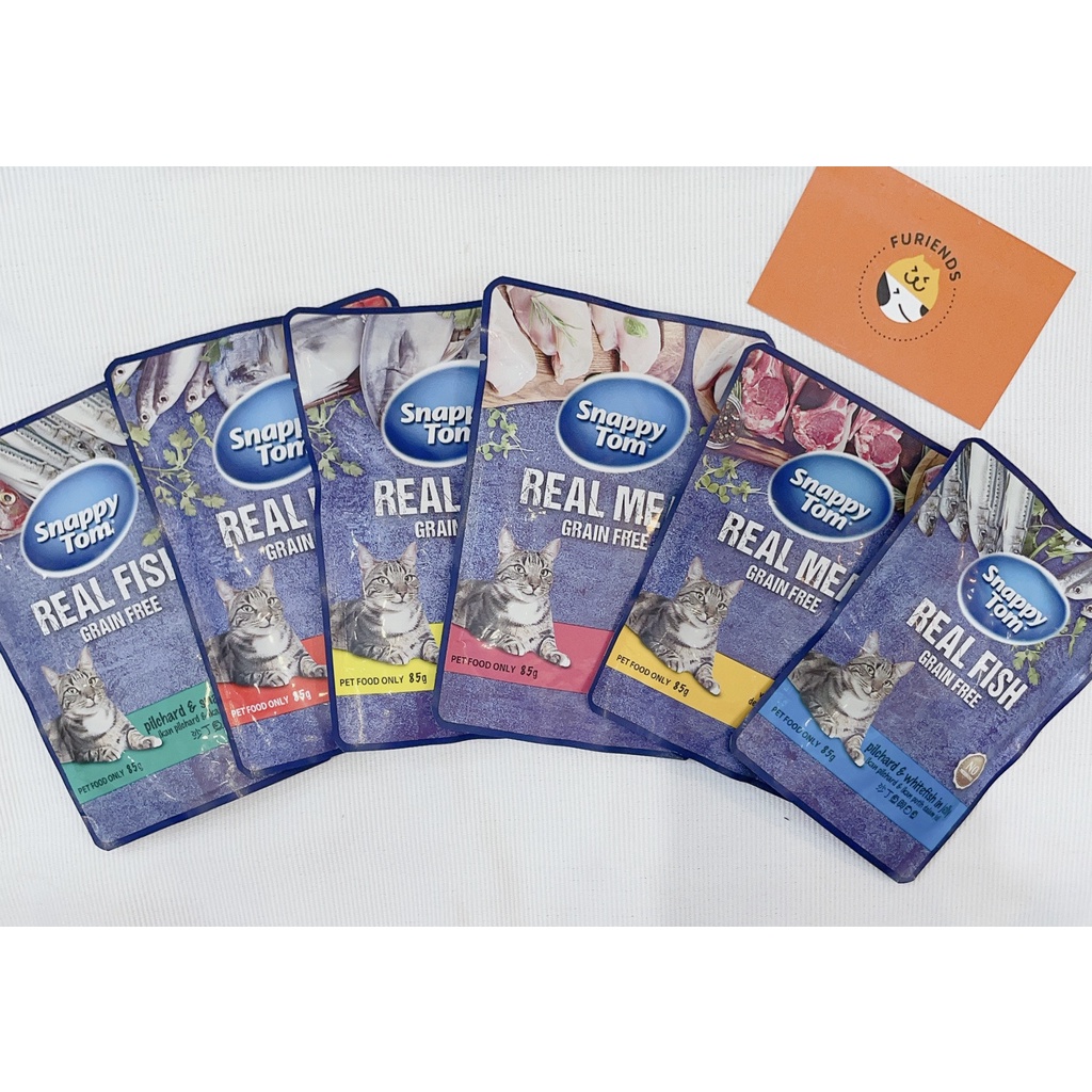 Pate Snappy Tom Gói 85g Real Fish & Real Meat , mèo ăn ngon miệng và tăng cân - Furiends Official Store
