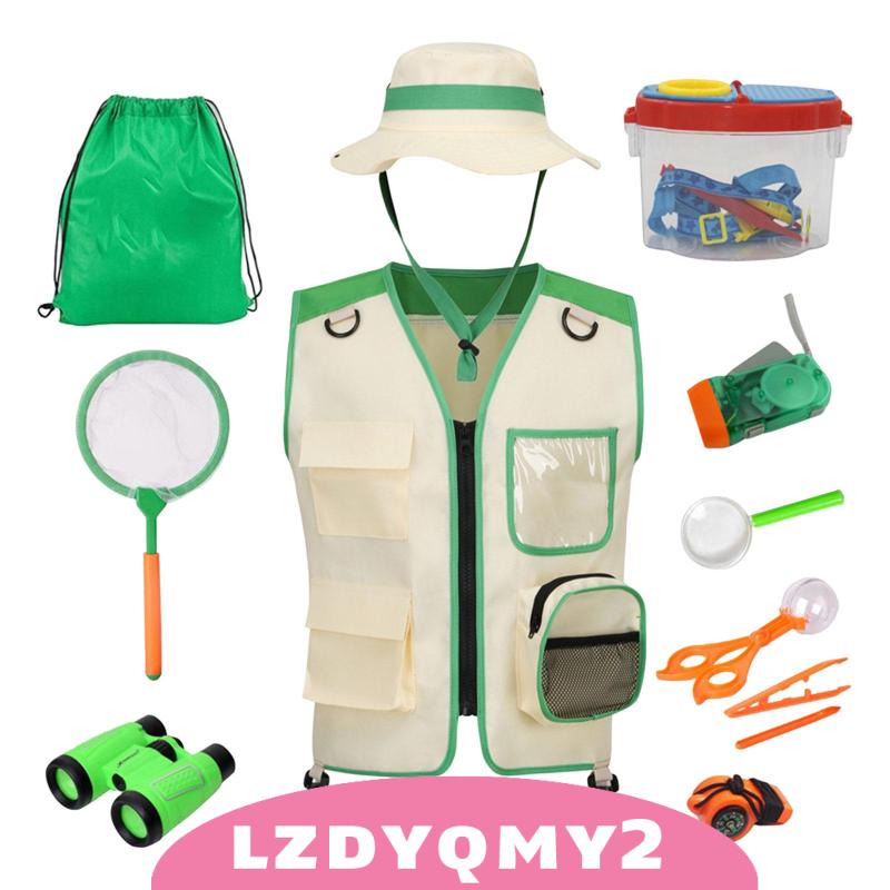 12 cái áo vest trẻ em bộ trang phục mặc và giả vờ chơi trang phục bên ngoài nhà thám hiểm cho bé trai 8 tuổi trở lên