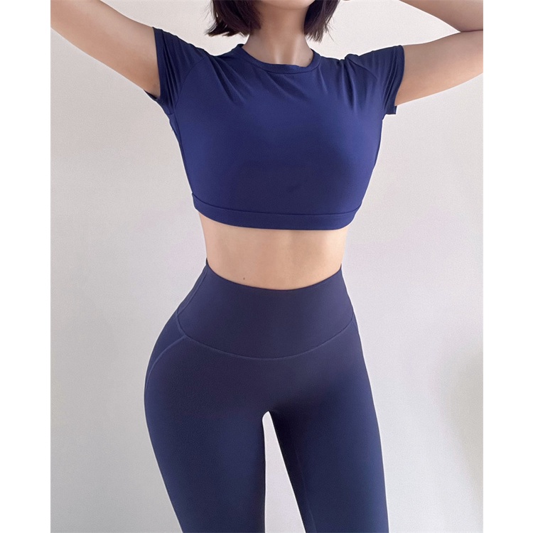 Áo Thun Thể Thao Ngắn Tay Hở Lưng Quyến Rũ Hở Lưng Tập yoga Chạy Bộ