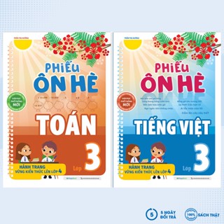 Sách - Combo Phiếu Ôn Hè Toán + Tiếng Việt Lớp 3 - Hành Trang Vững Kiến Thức Lên Lớp 4 (Bộ 2 Cuốn) - MEGA