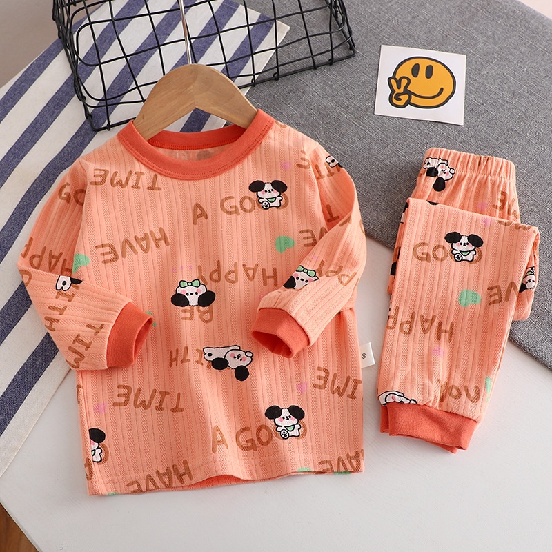 Bộ Đồ Ngủ Tay Dài Bằng Vải cotton Thời Trang Mùa Thu Dành Cho Trẻ Em 73-150cm