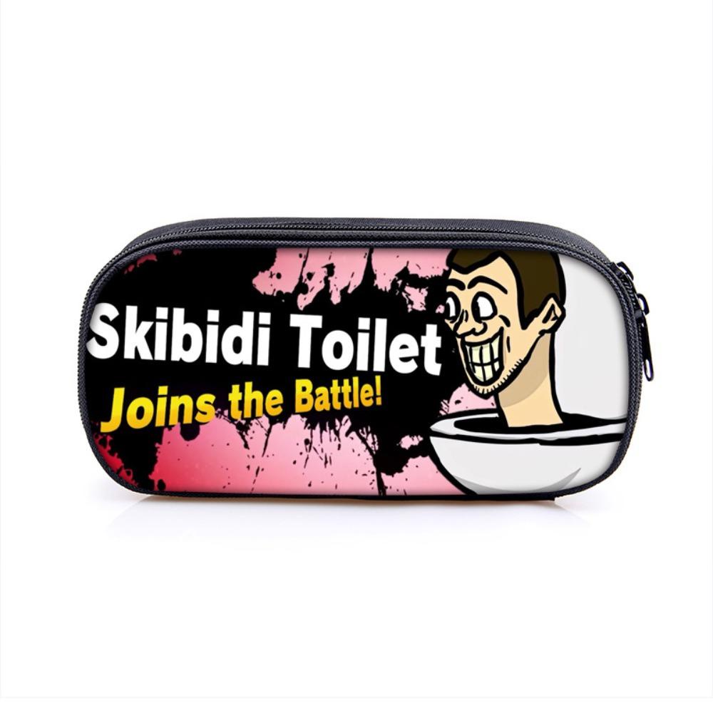 Malcolm skibidi toilet pencil case, skibidi toilet parody, túi đựng bút dễ dàng làm sạch túi đựng đồ di động nhẹ