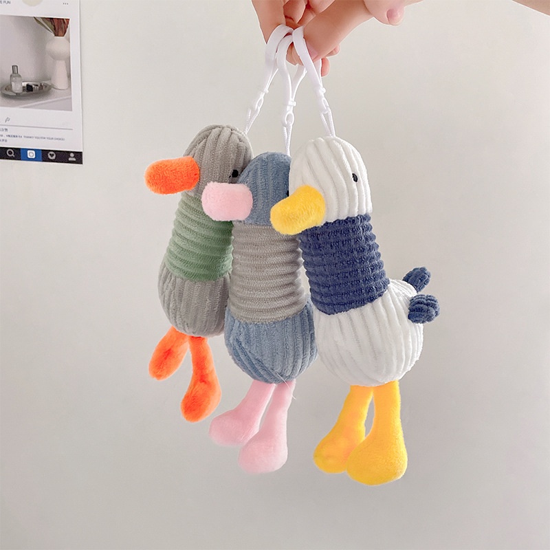 Túi mặt dây chuyền phiên bản hàn quốc sang trọng dễ thương hoạt hình vịt búp bê móc khóa cổ vũ vịt búp bê ba lô treo trang trí