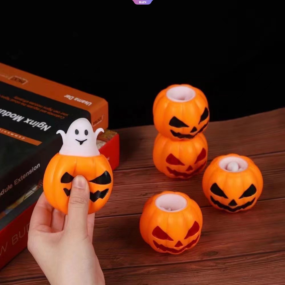 Vui nhộn pumpkin ghost bóp đồ chơi người lớn trẻ em đồ chơi giải nén giảm căng thẳng bóng thông hơi halloween trang trí tiệc prop baby quà tặng học sinh