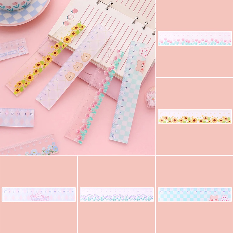 Thước Đo 15cm Họa Tiết Hoa Dễ Thương Sáng Tạo CFH