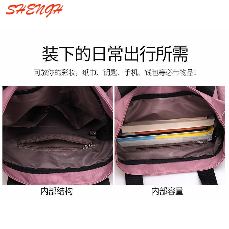 Messenger bag shoulder bag tote bag ladies new style bag fashion zipper oxford vải nhẹ all-match túi dung tích siêu lớn