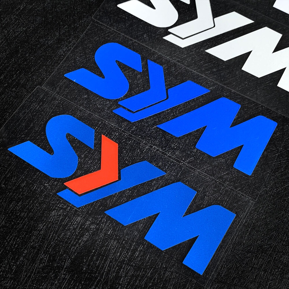 Đối với sym vf3i motorcycle reflective sticker sym logo biểu tượng decal phụ kiện trang trí xe máy đầu bên thân gương chiếu hậu