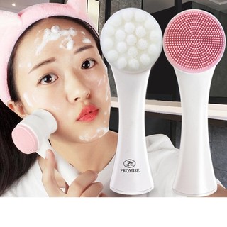 Cọ massage rửa mặt 2 đầu 3D silicon, Làm sạch da mặt nhạy cảm, Massage mặt nhẹ nhàng-MCKES