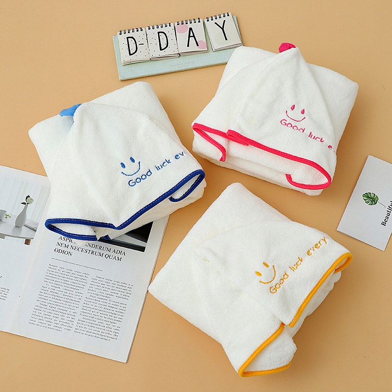 Amila áo choàng trùm đầu trẻ em nam và nữ áo choàng tắm dễ thương có thể mặc và quấn