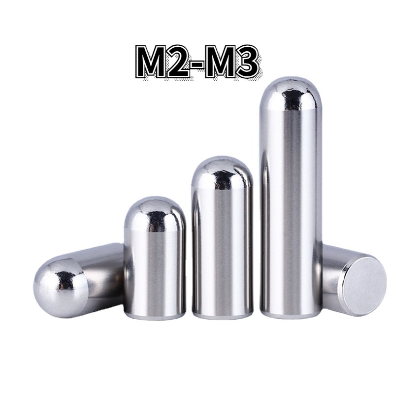 Ghim đinh hình trụ chốt định vị trục đầu tròn thép không gỉ rắn thimble trục quang thanh tròn m2 m2.5 m3