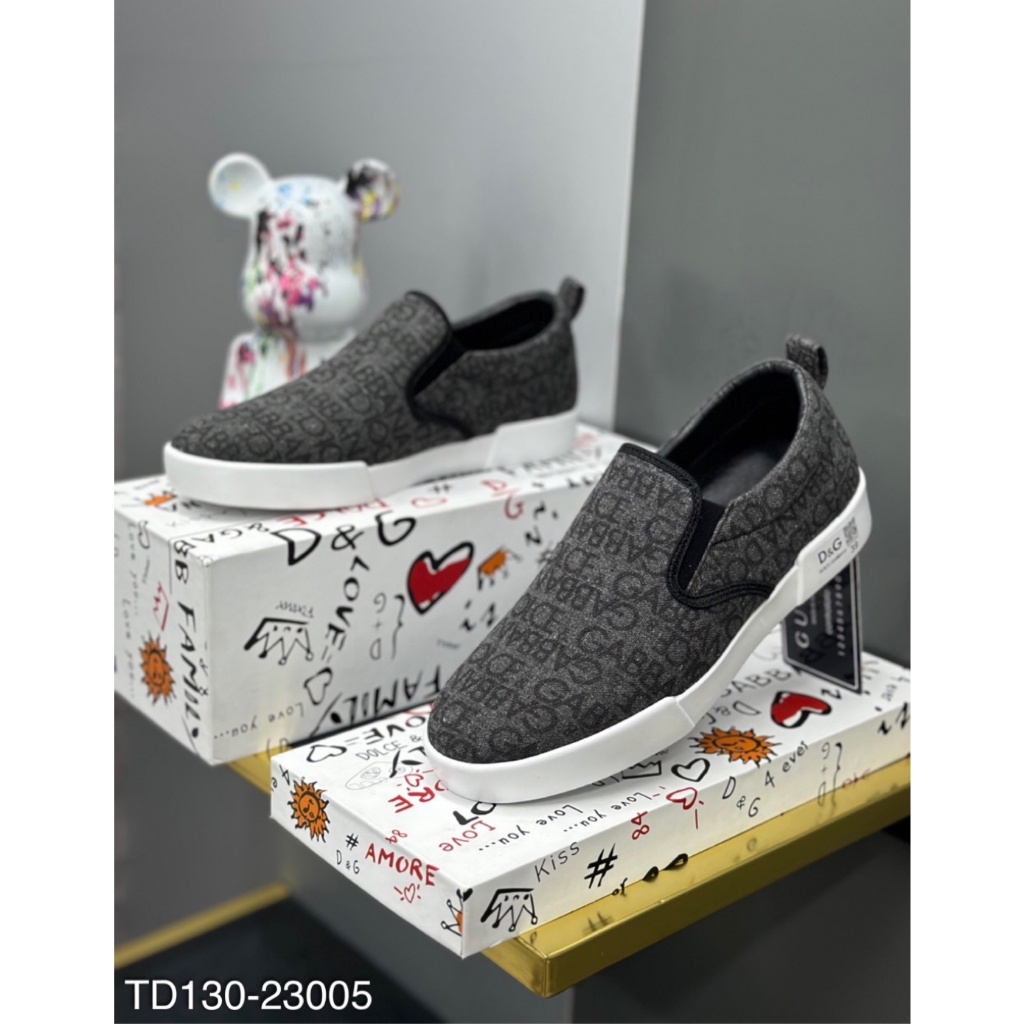 Giày Lười Tây DG Nam Dệt Monogram Siêu Đẹp - Giày DG Nam Logo Chữ predimium