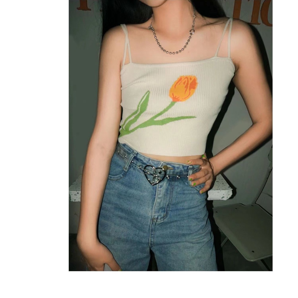 Áo Hai Dây Họa Tiết Hoa Thời Trang Mùa Hè Quyến Rũ Cho Nữ