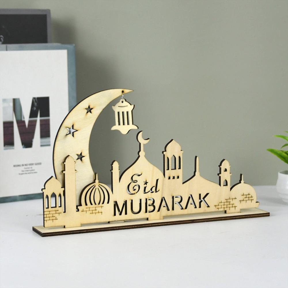 Đèn Led Lễ Hội Eid Mubarak Bằng Gỗ Dùng Trang Trí Nhà Cửa