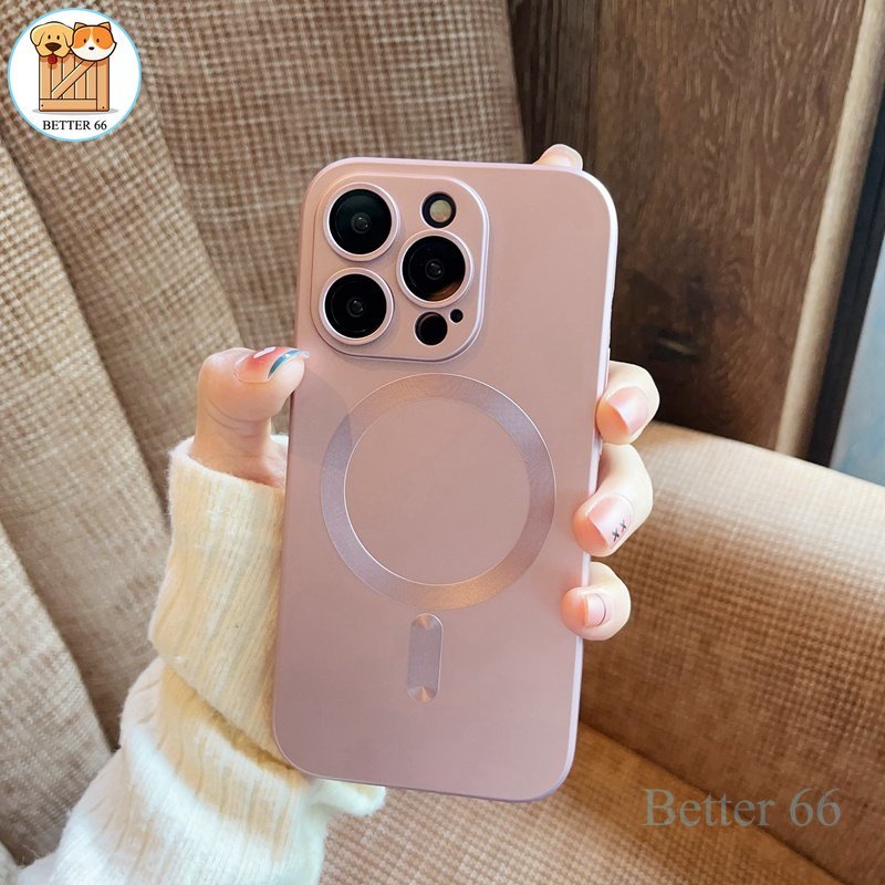 Ốp Điện Thoại Silicon Mềm Có Nam Châm Bảo Vệ Ống Kính Máy Ảnh Cho IPhone 13 11 12 14 Pro Max 14 Plus