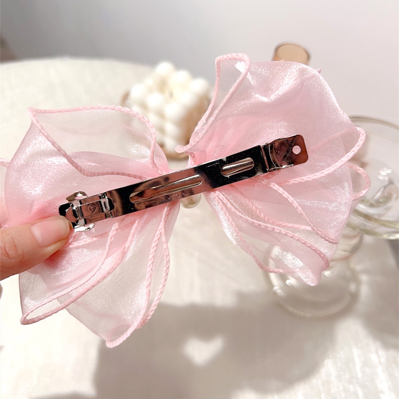 Kẹp Tóc Hình Nơ Phối Lưới Dễ Thương Phong Cách Hàn Quốc 2023