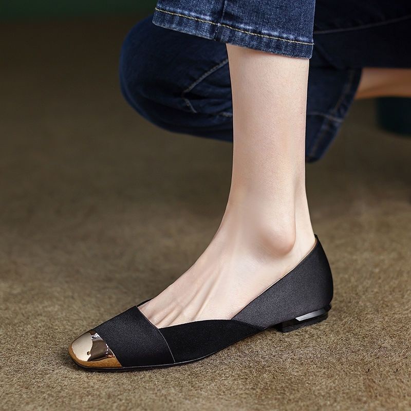 Giày Búp Bê Đế Mềm Mũi Kim Loại Thời Trang Hàn Quốc 2023 Cho Nữ