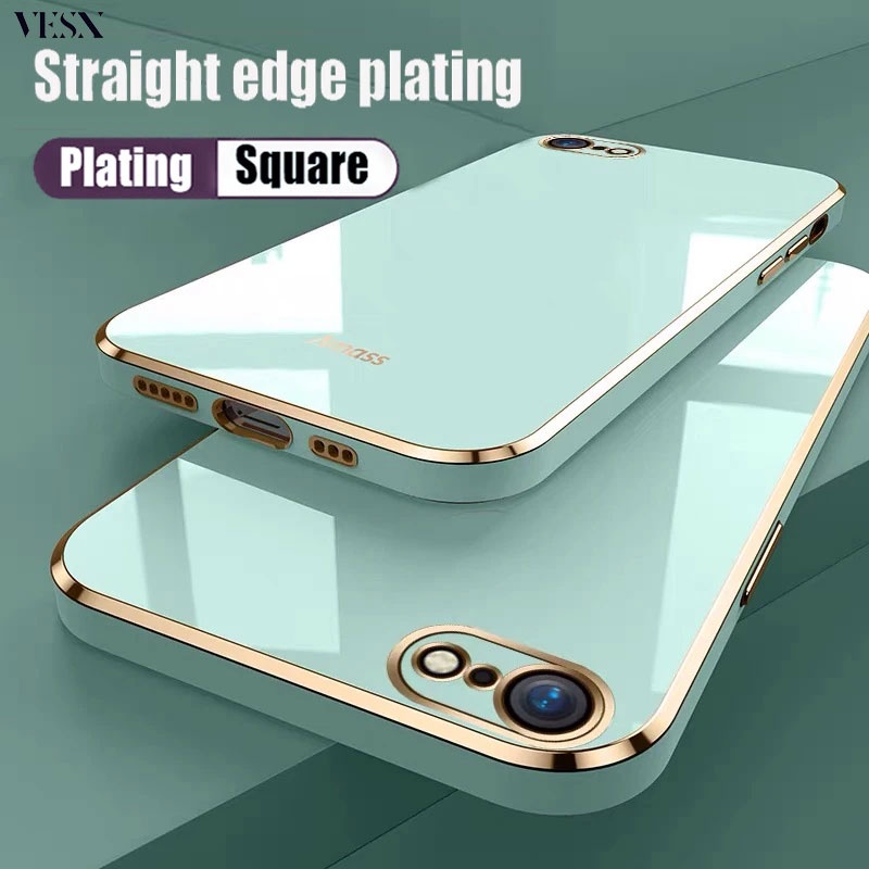 Ốp Điện Thoại Viền Vuông Mạ Màu Sang Trọng Cho iPhone X Xs Max 7 8 6 6s Plus Xr SE 2020 SE2 SE3 4G 5G 2023