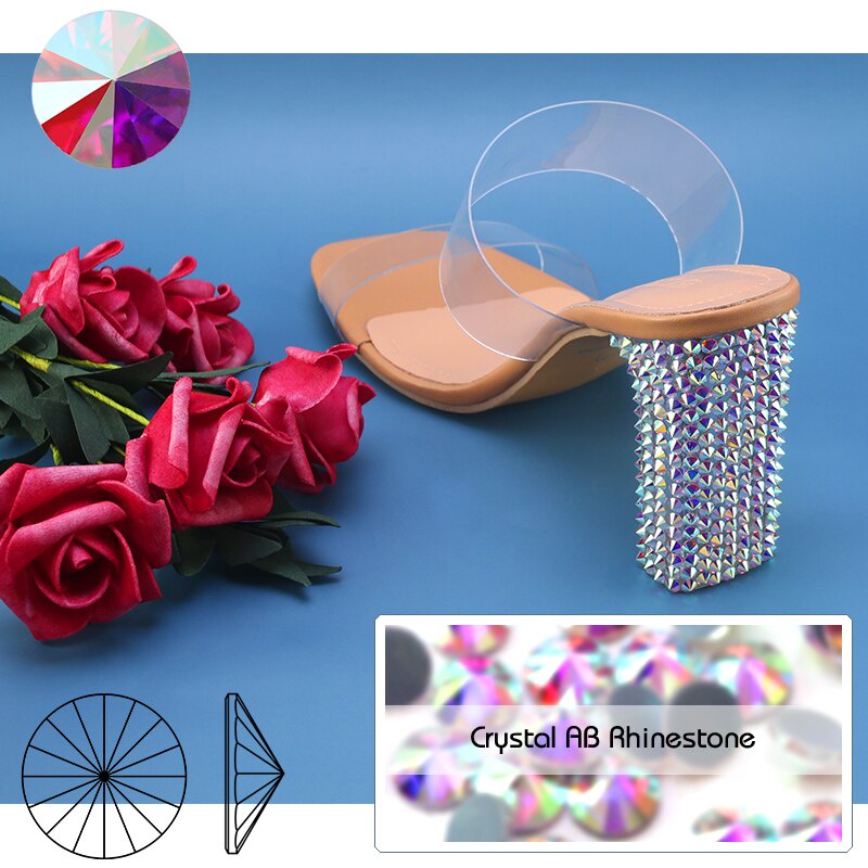 Steeple Đá Rhinestone Pha Lê AB Lấp Lánh Trang Trí Váy Đầm