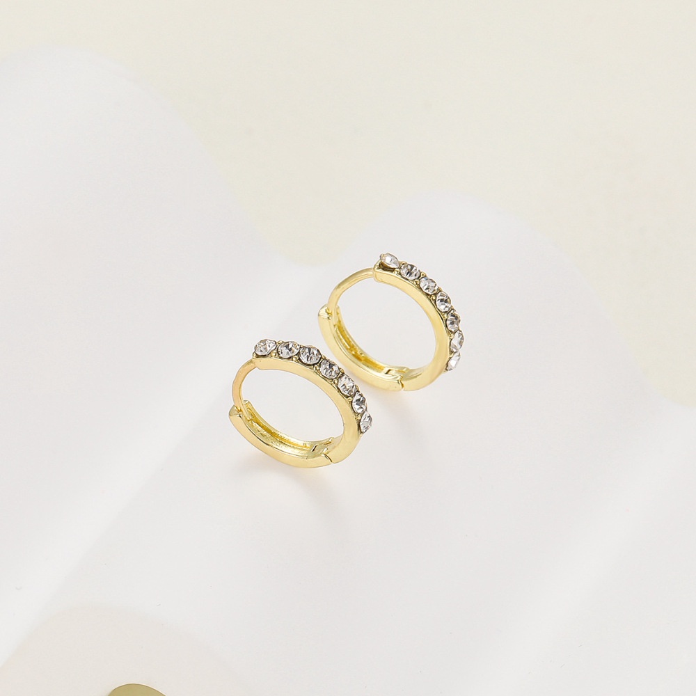 Khuyên Tai Tròn Mạ Vàng Đính Đá Sang Trọng